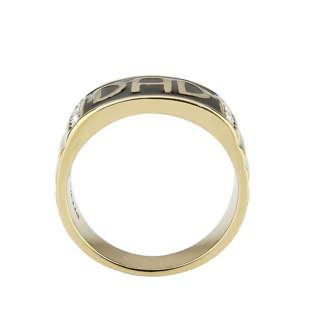 TK3760 - IP Gold(Ion Plating) Stainless Steel Ring with Top Grade Crystal in Clear - Alamode - Flyclothing LLC