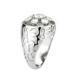 TK3762 - High polished (no plating) Stainless Steel Ring with AAA Grade CZ in Clear - Alamode - Flyclothing LLC