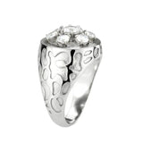 TK3762 - High polished (no plating) Stainless Steel Ring with AAA Grade CZ in Clear - Alamode