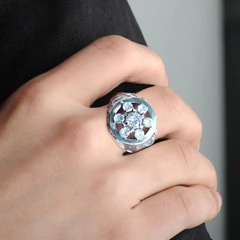 TK3762 - High polished (no plating) Stainless Steel Ring with AAA Grade CZ in Clear - Alamode - Flyclothing LLC