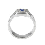 TK3771 - High polished (no plating) Stainless Steel Ring with Synthetic in Montana - Alamode - Flyclothing LLC