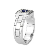 TK3771 - High polished (no plating) Stainless Steel Ring with Synthetic in Montana - Alamode