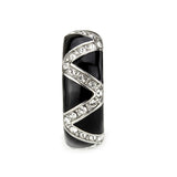 TK3773 - High polished (no plating) Stainless Steel Ring with Top Grade Crystal in Clear - Alamode