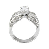 TK3777 - High polished (no plating) Stainless Steel Ring with AAA Grade CZ in Clear - Alamode