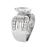 TK3777 - High polished (no plating) Stainless Steel Ring with AAA Grade CZ in Clear - Alamode