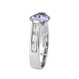 TK3780 - High polished (no plating) Stainless Steel Ring with AAA Grade CZ in LightAmethyst - Alamode - Flyclothing LLC