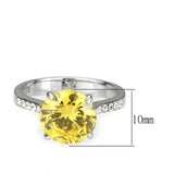 TK3783 - High polished (no plating) Stainless Steel Ring with AAA Grade CZ in Topaz - Alamode - Flyclothing LLC