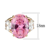 TK3789 - IP Rose Gold(Ion Plating) Stainless Steel Ring with AAA Grade CZ in Rose - Alamode - Flyclothing LLC