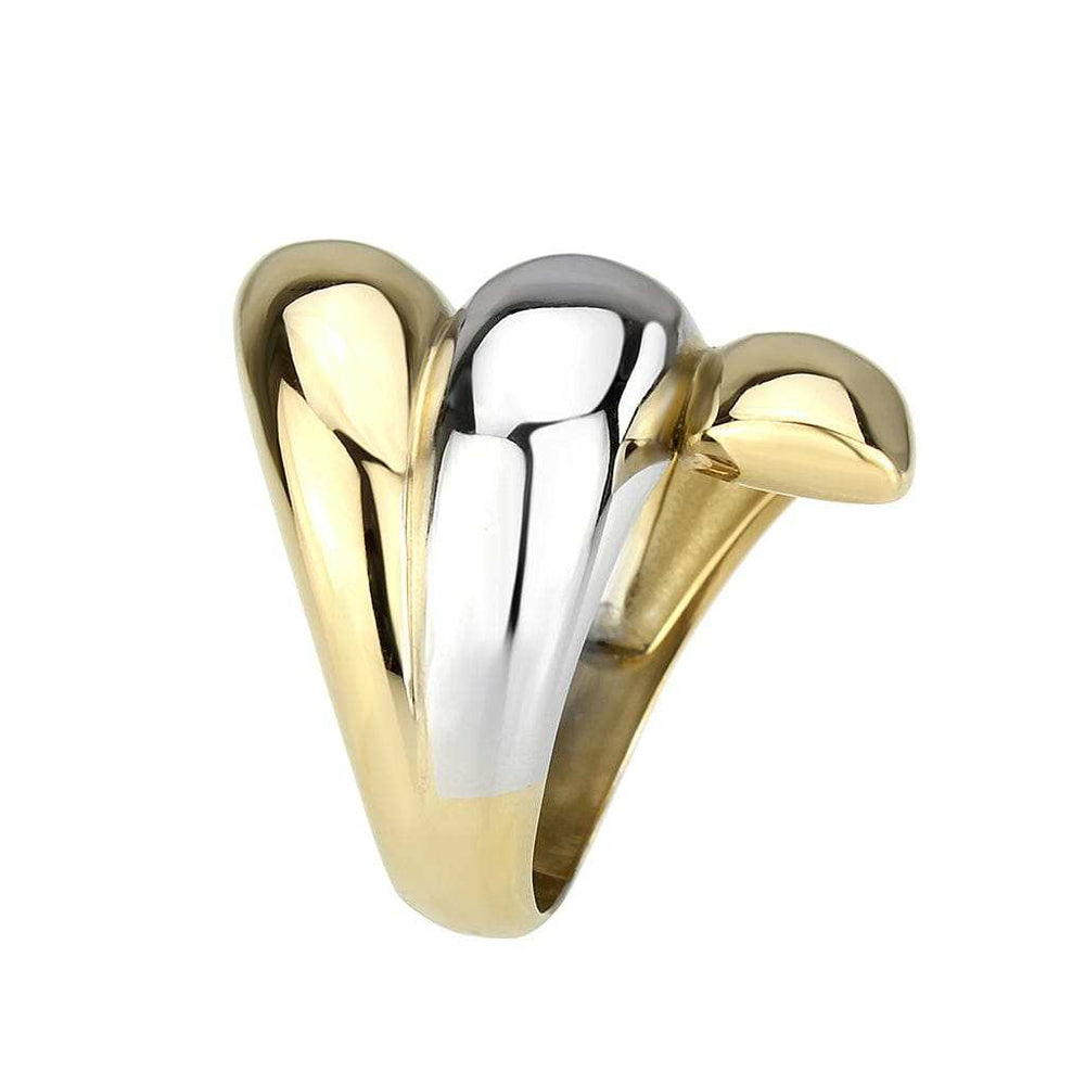 TK3796 - Two Tone IP Gold (Ion Plating) Stainless Steel Ring with NoStone in No Stone - Alamode - Flyclothing LLC