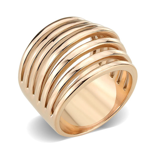 TK3797 - IP Rose Gold(Ion Plating) Stainless Steel Ring with NoStone in No Stone