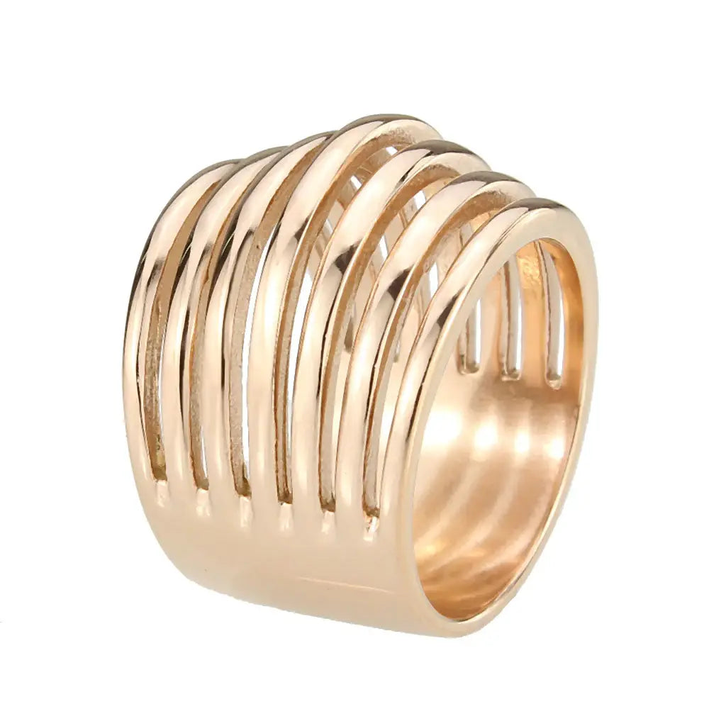 TK3797 - IP Rose Gold(Ion Plating) Stainless Steel Ring with NoStone in No Stone - Alamode - Flyclothing LLC