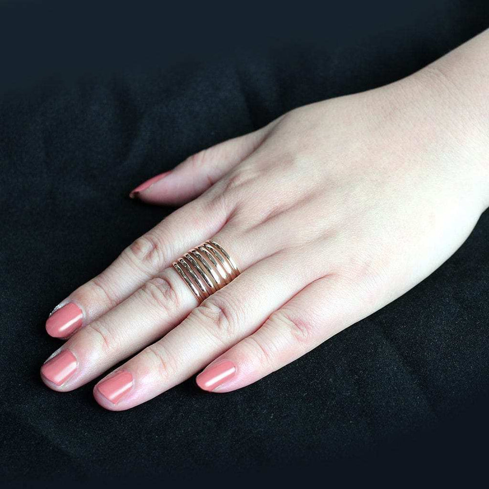 TK3797 - IP Rose Gold(Ion Plating) Stainless Steel Ring with NoStone in No Stone - Alamode - Flyclothing LLC