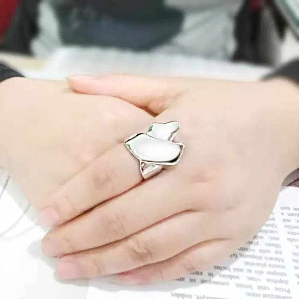 TK3798 - High polished (no plating) Stainless Steel Ring with NoStone in No Stone - Alamode - Flyclothing LLC