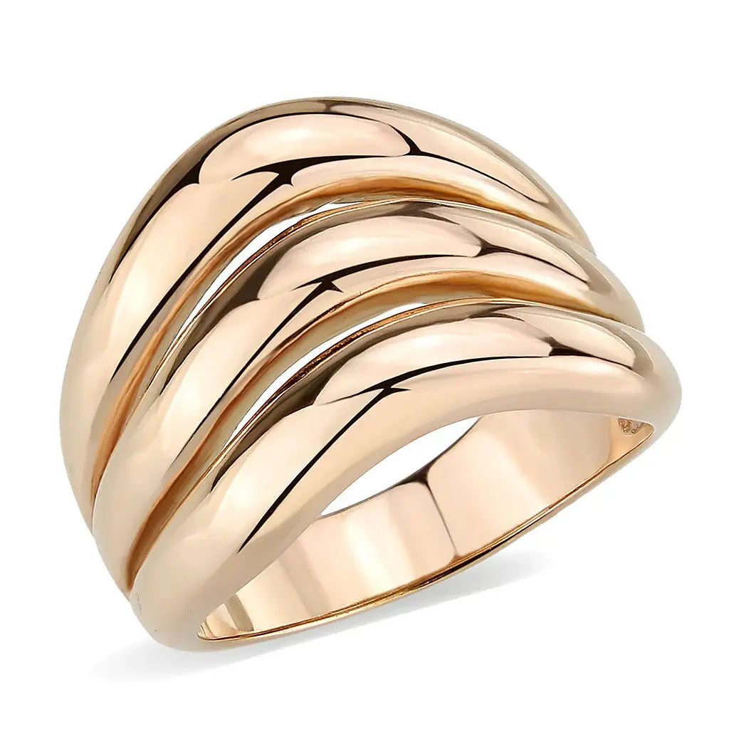 TK3799 - IP Rose Gold(Ion Plating) Stainless Steel Ring with NoStone in No Stone - Alamode - Flyclothing LLC