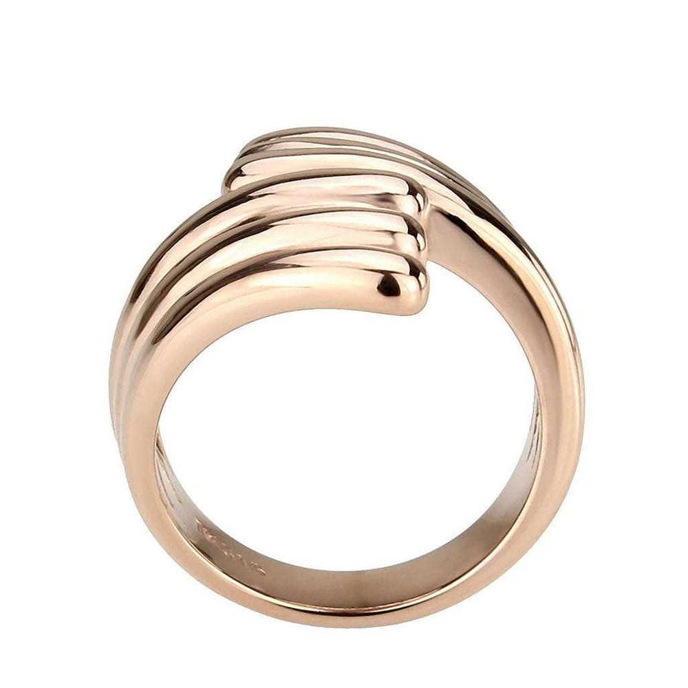TK3800 - IP Rose Gold(Ion Plating) Stainless Steel Ring with NoStone in No Stone - Alamode - Flyclothing LLC