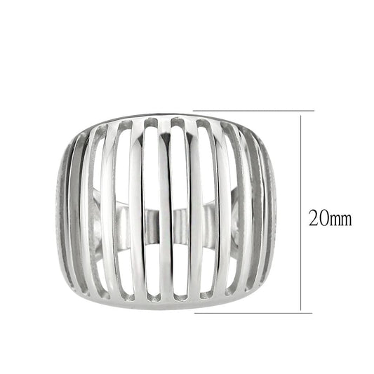 TK3805 - High polished (no plating) Stainless Steel Ring with NoStone in No Stone