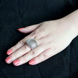 TK3805 - High polished (no plating) Stainless Steel Ring with NoStone in No Stone - Alamode - Flyclothing LLC