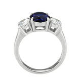 TK3808 - High polished (no plating) Stainless Steel Ring with Synthetic in Montana - Alamode - Flyclothing LLC