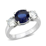 TK3808 - High polished (no plating) Stainless Steel Ring with Synthetic in Montana - Alamode