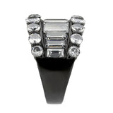 TK3813 - IP Black (Ion Plating) Stainless Steel Ring with AAA Grade CZ in Clear - Alamode - Flyclothing LLC