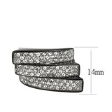 TK3814 - Two Tone IP Black (Ion Plating) Stainless Steel Ring with Top Grade Crystal in Clear - Alamode - Flyclothing LLC