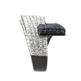 TK3815 - Two Tone IP Black (Ion Plating) Stainless Steel Ring with Top Grade Crystal in MultiColor - Alamode - Flyclothing LLC