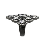TK3816 - IP Black (Ion Plating) Stainless Steel Ring with AAA Grade CZ in Clear - Alamode