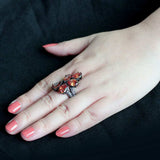 TK3817 - IP Black (Ion Plating) Stainless Steel Ring with AAA Grade CZ in Champagne - Alamode - Flyclothing LLC