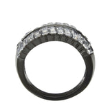 TK3819 - IP Black (Ion Plating) Stainless Steel Ring with AAA Grade CZ in Clear - Alamode