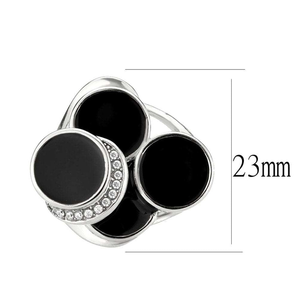 TK3821 - High polished (no plating) Stainless Steel Ring with AAA Grade CZ in Clear - Alamode - Flyclothing LLC