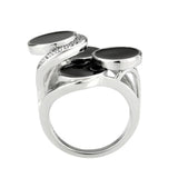 TK3821 - High polished (no plating) Stainless Steel Ring with AAA Grade CZ in Clear - Alamode