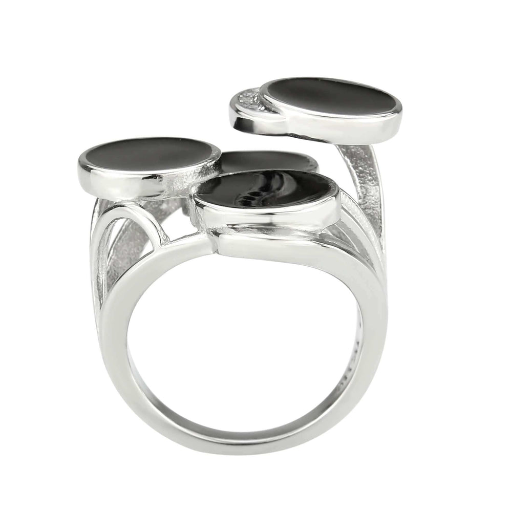 TK3821 - High polished (no plating) Stainless Steel Ring with AAA Grade CZ in Clear - Alamode - Flyclothing LLC