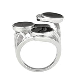 TK3821 - High polished (no plating) Stainless Steel Ring with AAA Grade CZ in Clear - Alamode