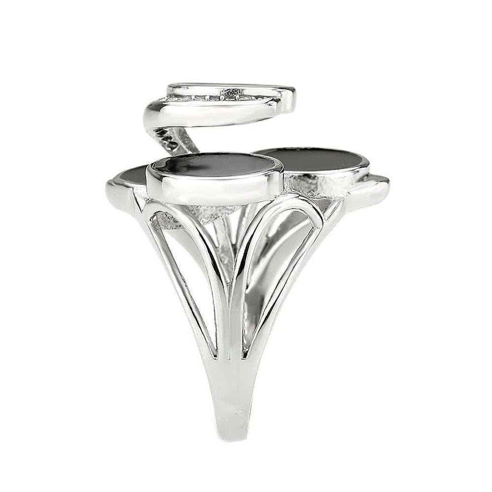 TK3821 - High polished (no plating) Stainless Steel Ring with AAA Grade CZ in Clear - Alamode - Flyclothing LLC