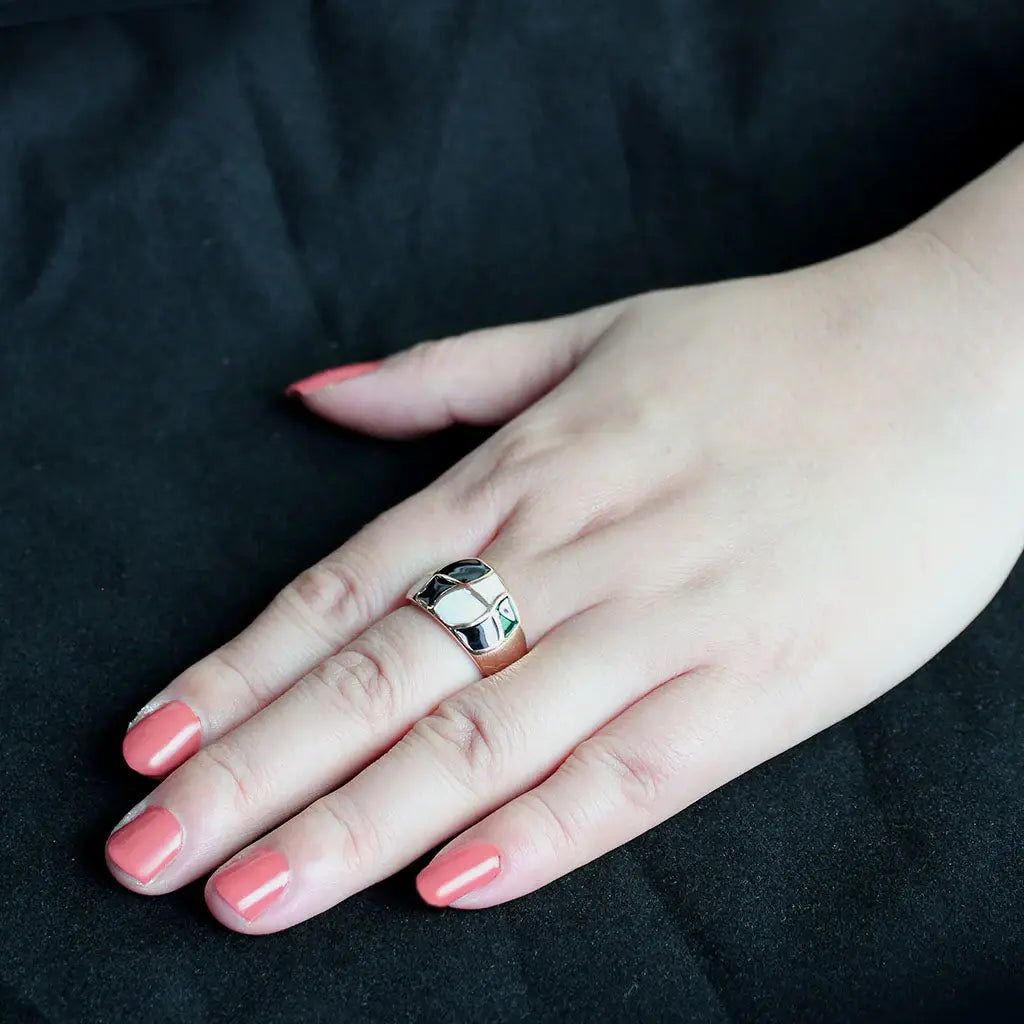 TK3827 - IP Rose Gold(Ion Plating) Stainless Steel Ring with NoStone in No Stone - Alamode - Flyclothing LLC