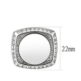 TK3835 - High polished (no plating) Stainless Steel Ring with Top Grade Crystal in Clear - Alamode - Flyclothing LLC
