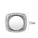 TK3835 - High polished (no plating) Stainless Steel Ring with Top Grade Crystal in Clear - Alamode