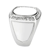 TK3835 - High polished (no plating) Stainless Steel Ring with Top Grade Crystal in Clear - Alamode - Flyclothing LLC