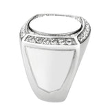 TK3835 - High polished (no plating) Stainless Steel Ring with Top Grade Crystal in Clear - Alamode