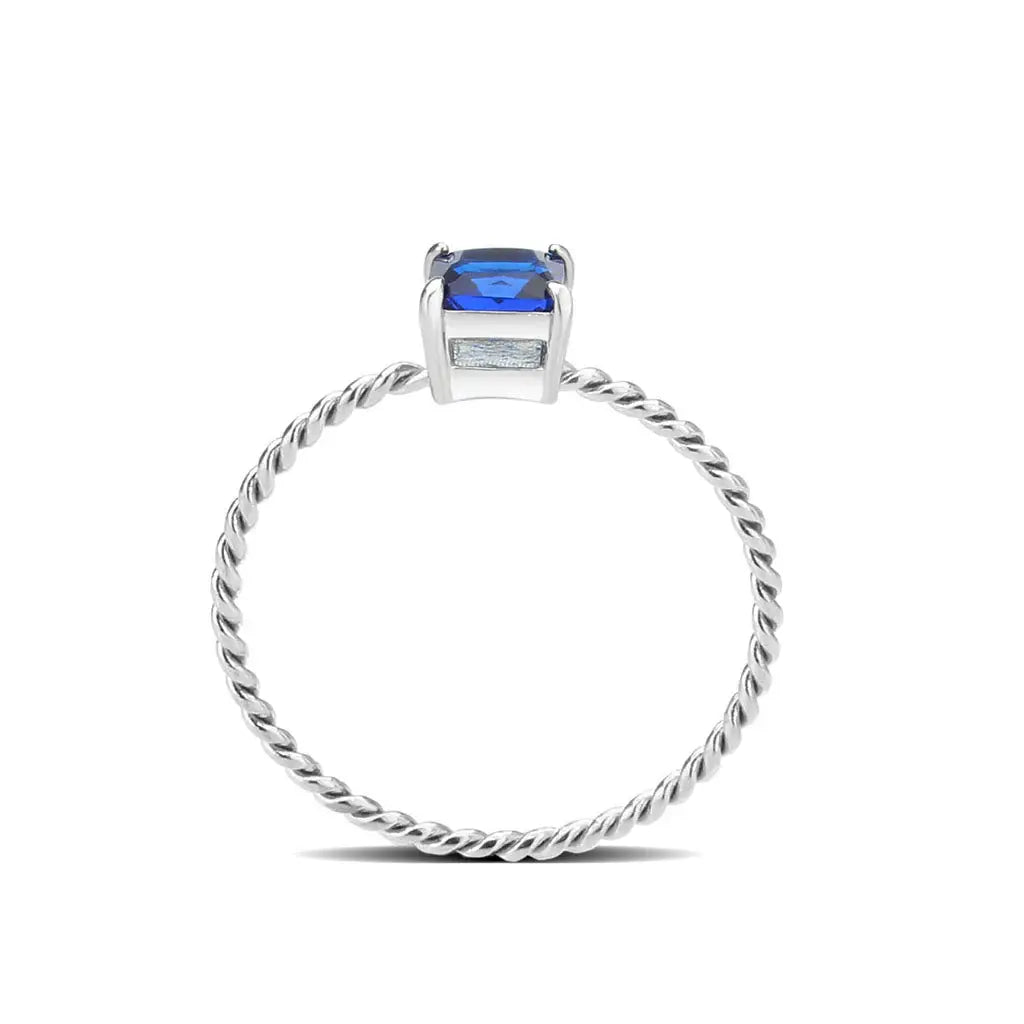 High polished (no plating) Stainless Steel Ring with Synthetic in Montana tk3855 - Alamode - Flyclothing LLC