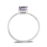 High polished (no plating) Stainless Steel Ring with AAA Grade CZ in Amethyst tk3856 - Alamode - Flyclothing LLC