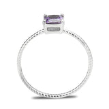 High polished (no plating) Stainless Steel Ring with AAA Grade CZ in Amethyst tk3856