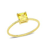 High polished (no plating) Stainless Steel Ring with AAA Grade CZ in Topaz tk3857 - Alamode - Flyclothing LLC