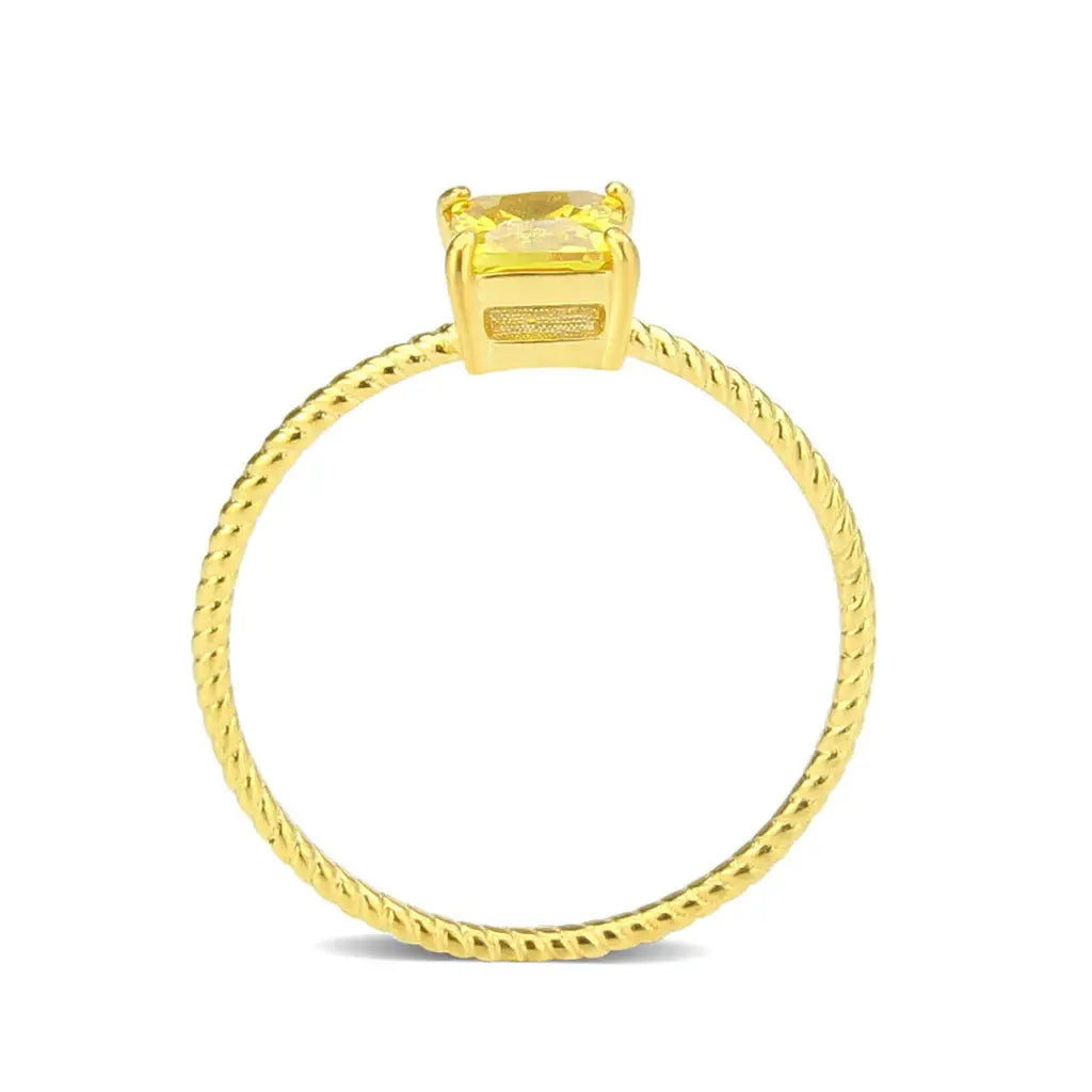 High polished (no plating) Stainless Steel Ring with AAA Grade CZ in Topaz tk3857 - Alamode - Flyclothing LLC