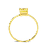 High polished (no plating) Stainless Steel Ring with AAA Grade CZ in Topaz tk3857