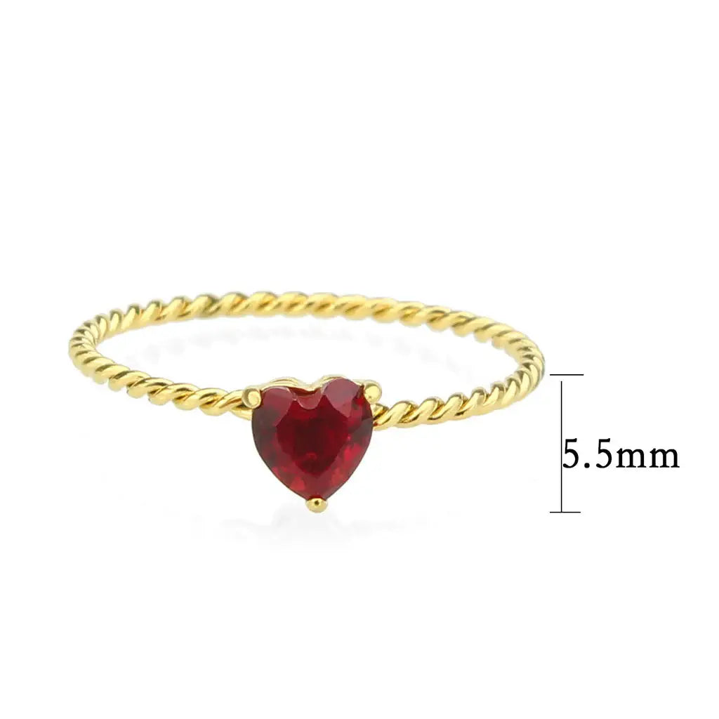 IP Gold(Ion Plating) Stainless Steel Ring with Synthetic in Siam tk3858 - Alamode - Flyclothing LLC