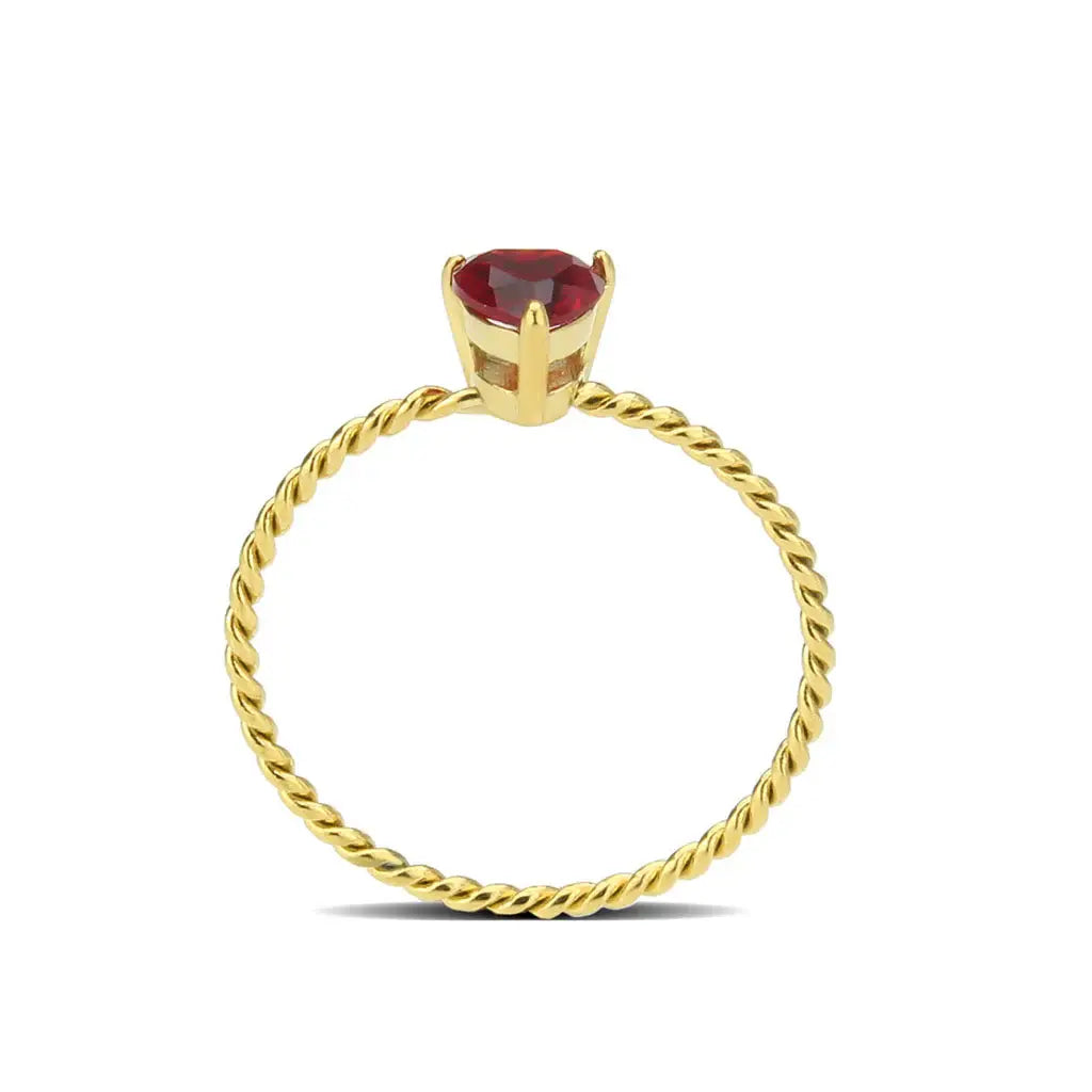 IP Gold(Ion Plating) Stainless Steel Ring with Synthetic in Siam tk3858 - Alamode - Flyclothing LLC