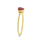 IP Gold(Ion Plating) Stainless Steel Ring with Synthetic in Siam tk3858 - Alamode - Flyclothing LLC