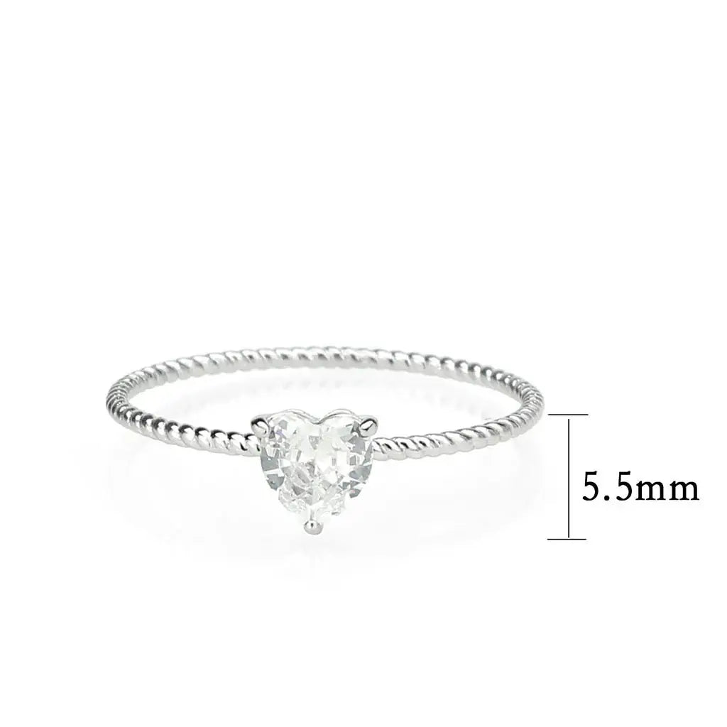 IP Gold(Ion Plating) Stainless Steel Ring with AAA Grade CZ in Clear tk3859 - Alamode - Flyclothing LLC