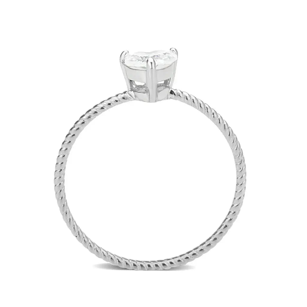 IP Gold(Ion Plating) Stainless Steel Ring with AAA Grade CZ in Clear tk3859 - Alamode - Flyclothing LLC